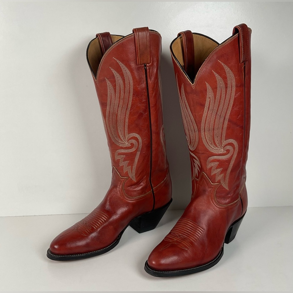 Vintage Tony Lama Chocolate Cow Cowboy Boots | Gold Label | Men’s 8 | Women’s 9